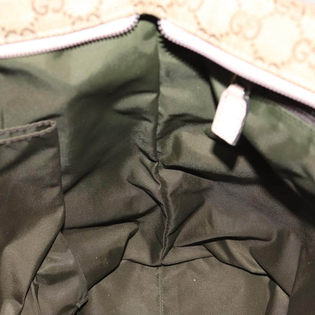 GUCCI GG Canvas Tote Bag Beige Silver 155524 88661