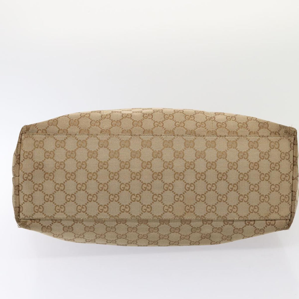 GUCCI GG Canvas Tote Bag Beige Silver 155524 88661