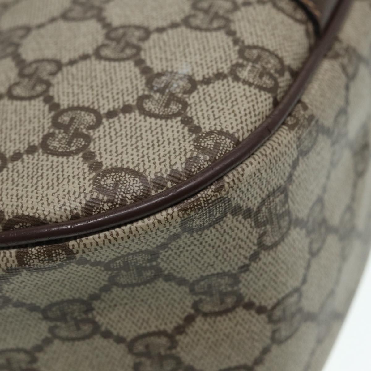 GUCCI GG Supreme Web Sherry Line Shoulder Bag PVC Beige 89 02 032 88669