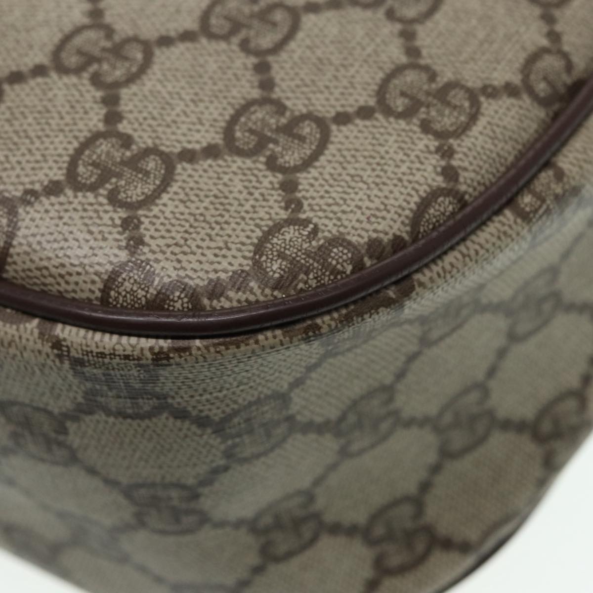 GUCCI GG Supreme Web Sherry Line Shoulder Bag PVC Beige 89 02 032 88669