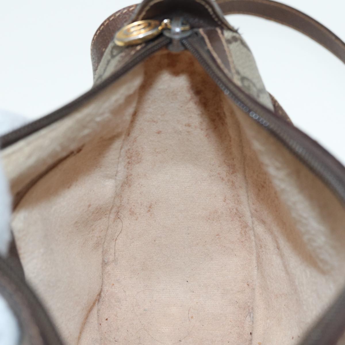 GUCCI GG Supreme Web Sherry Line Shoulder Bag PVC Beige 89 02 032 88669