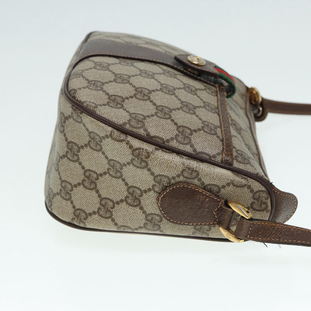 GUCCI GG Supreme Web Sherry Line Shoulder Bag PVC Beige 89 02 032 88669