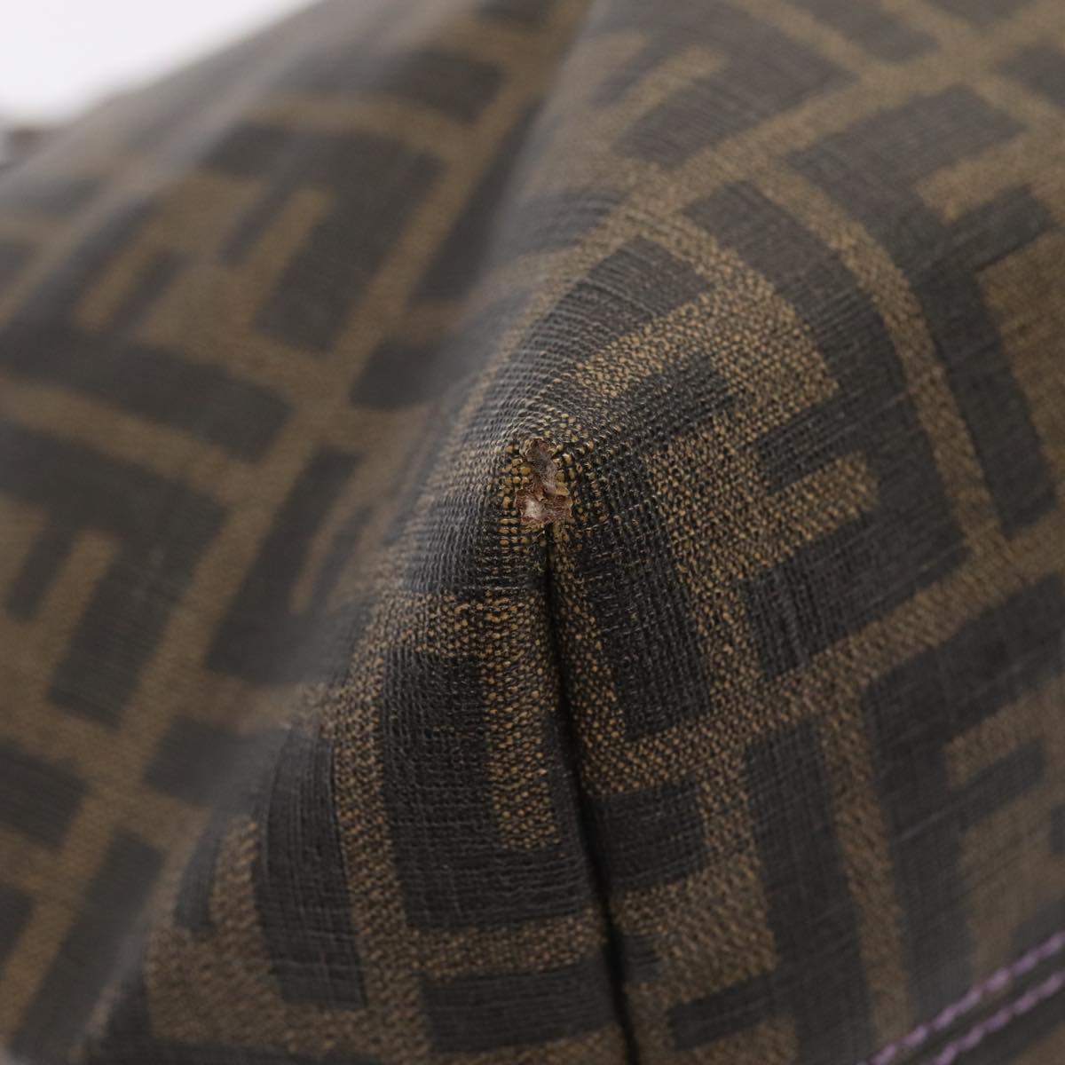FENDI Zucca Canvas Tote Bag Brown Black 88673