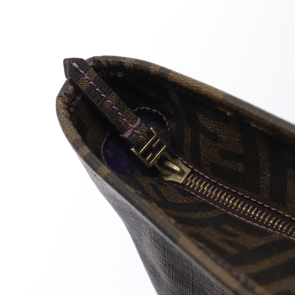 FENDI Zucca Canvas Tote Bag Brown Black 88673