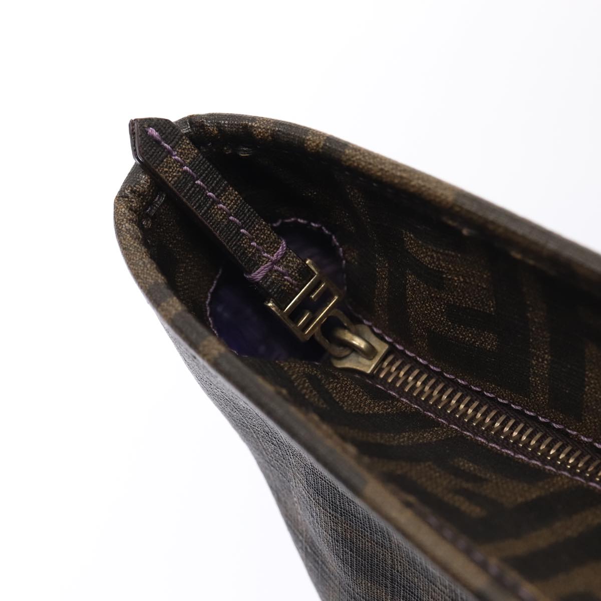 FENDI Zucca Canvas Tote Bag Brown Black 88673