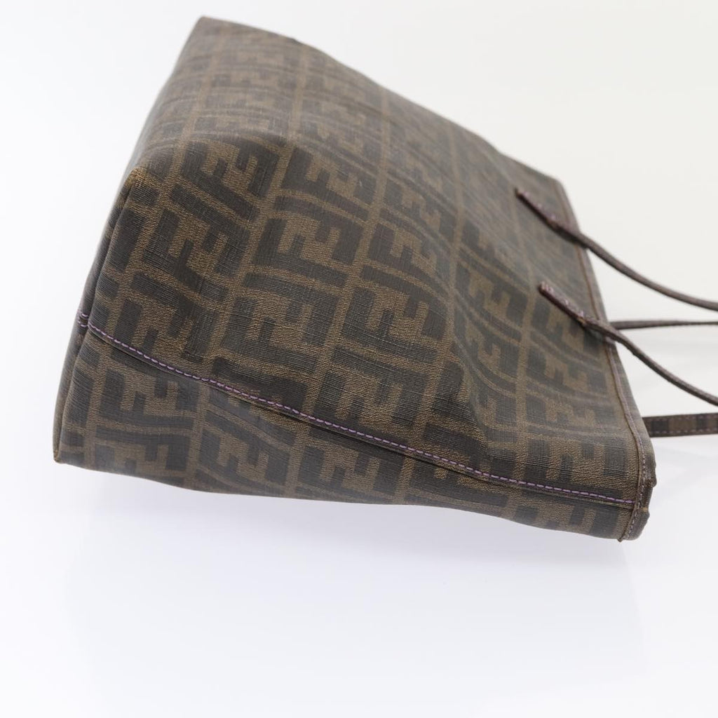 FENDI Zucca Canvas Tote Bag Brown Black 88673
