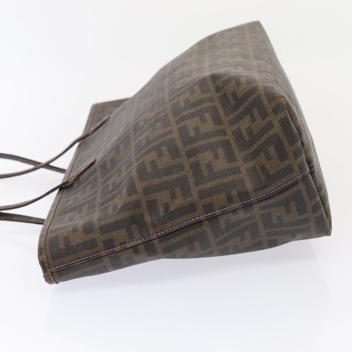 FENDI Zucca Canvas Tote Bag Brown Black 88673