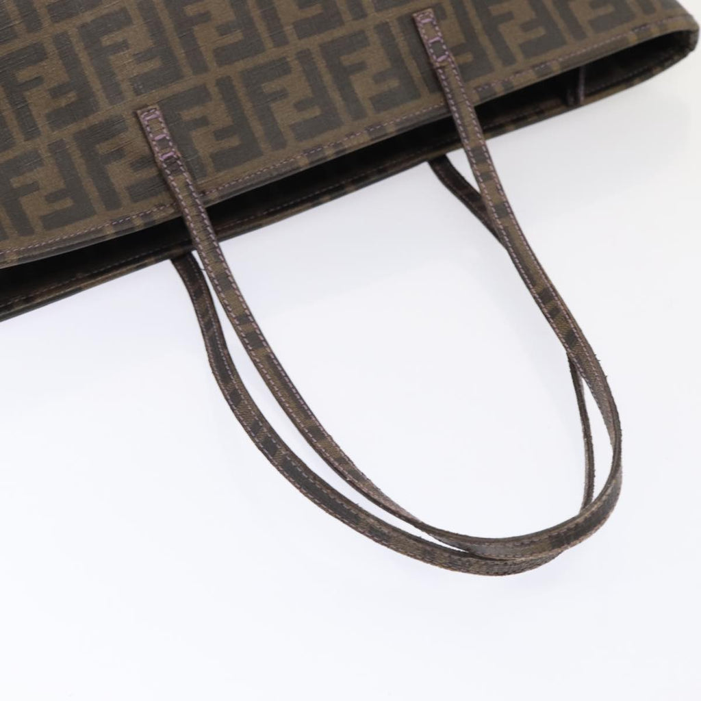 FENDI Zucca Canvas Tote Bag Brown Black 88673