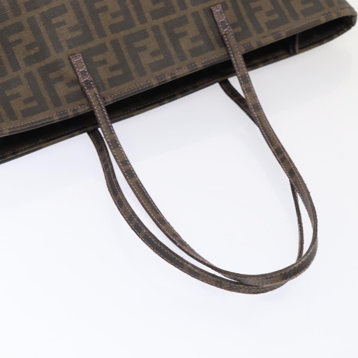 FENDI Zucca Canvas Tote Bag Brown Black 88673
