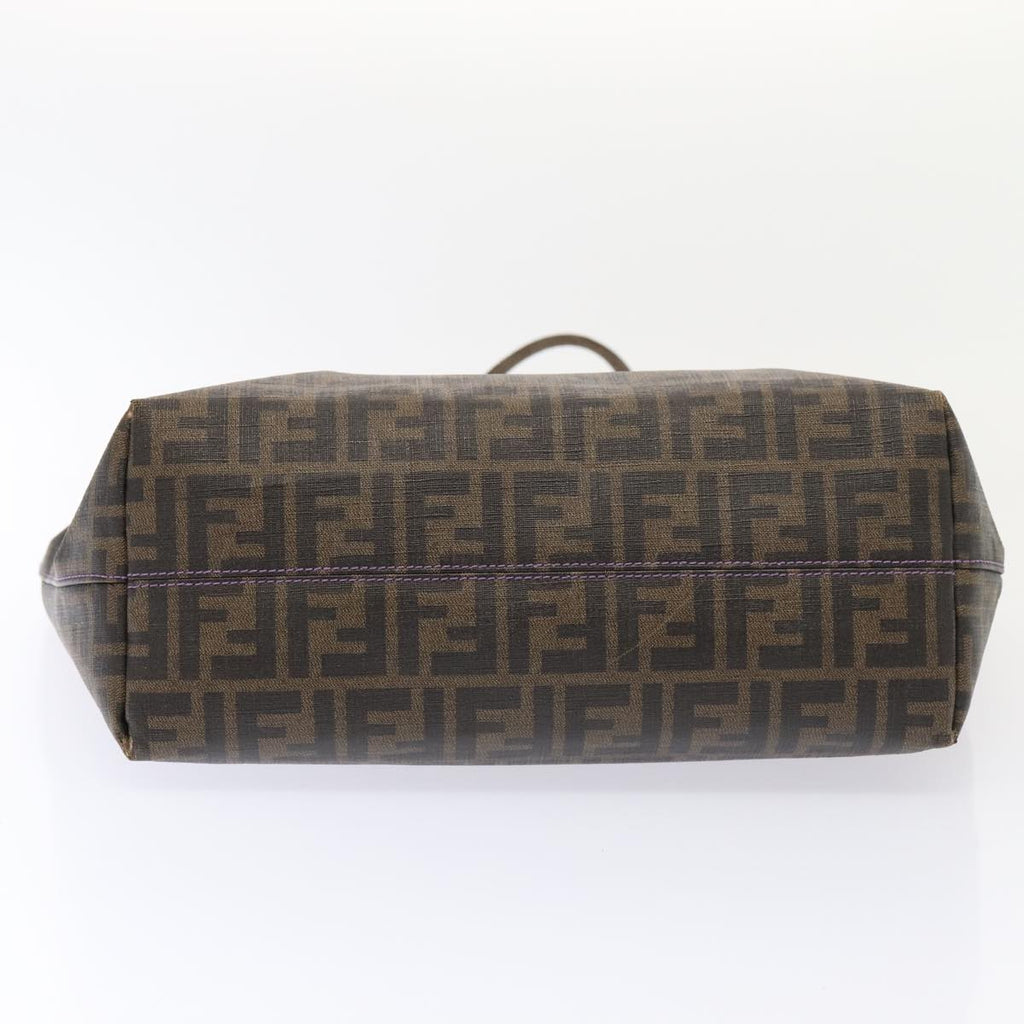 FENDI Zucca Canvas Tote Bag Brown Black 88673