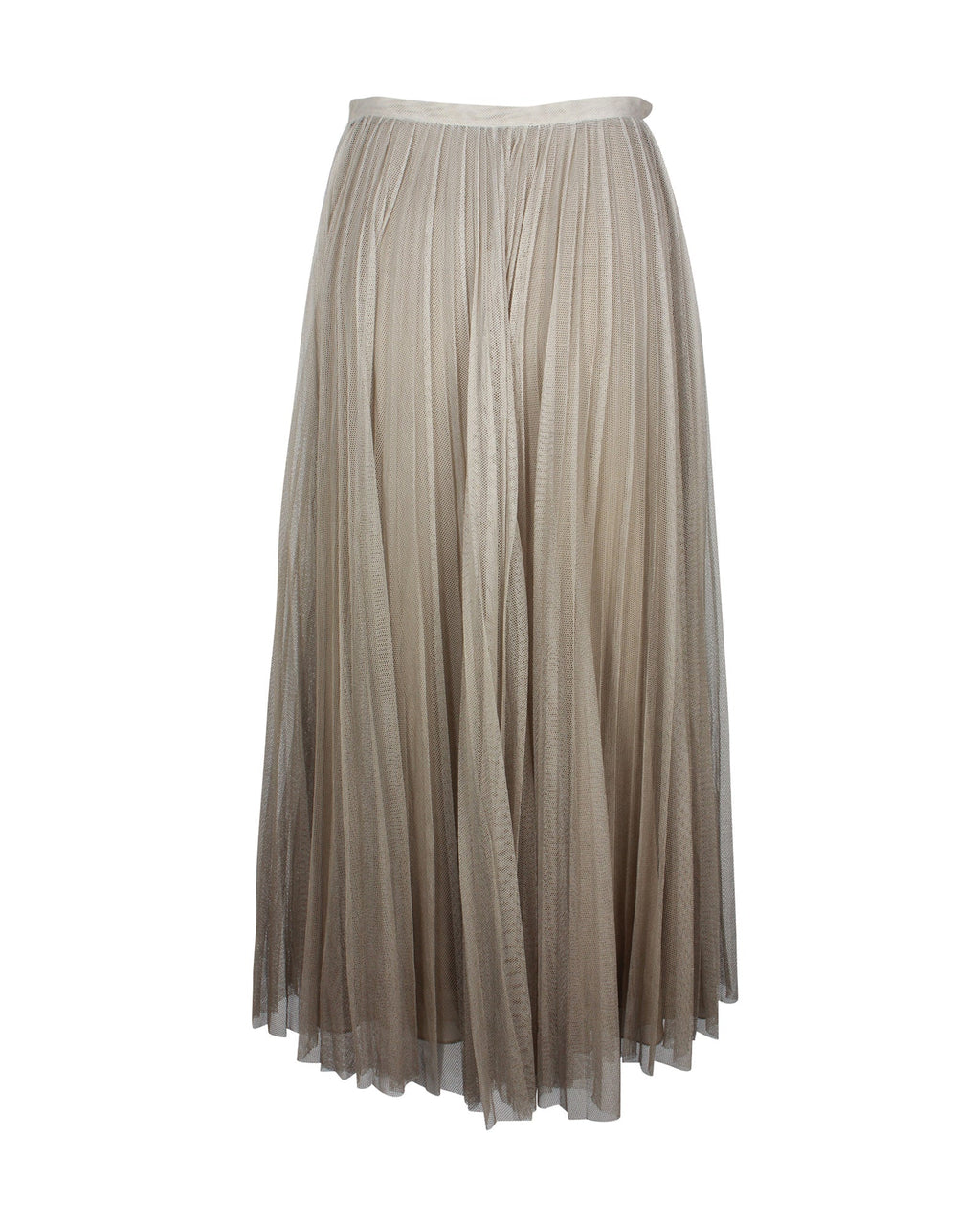 Dior Pleated Gradient Maxi Skirt in Beige Silk & Tulle