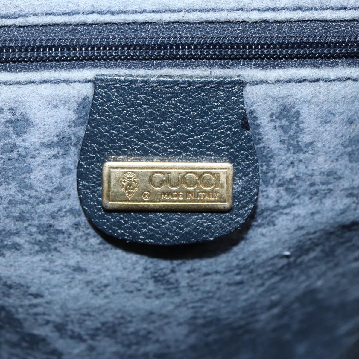 GUCCI GG Supreme Shoulder Bag PVC Leather Navy Gold 007 58 0093 88691