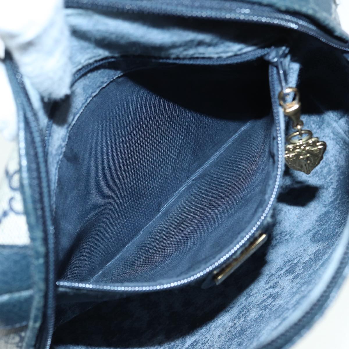 GUCCI GG Supreme Shoulder Bag PVC Leather Navy Gold 007 58 0093 88691