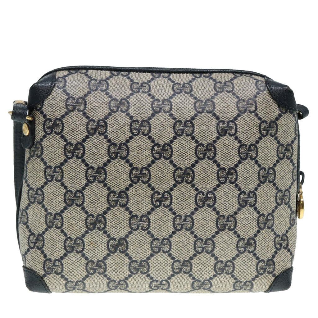 GUCCI GG Supreme Shoulder Bag PVC Leather Navy Gold 007 58 0093 88691