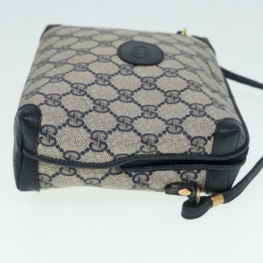 GUCCI GG Supreme Shoulder Bag PVC Leather Navy Gold 007 58 0093 88691