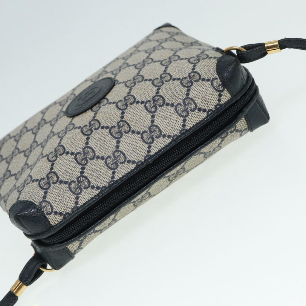 GUCCI GG Supreme Shoulder Bag PVC Leather Navy Gold 007 58 0093 88691
