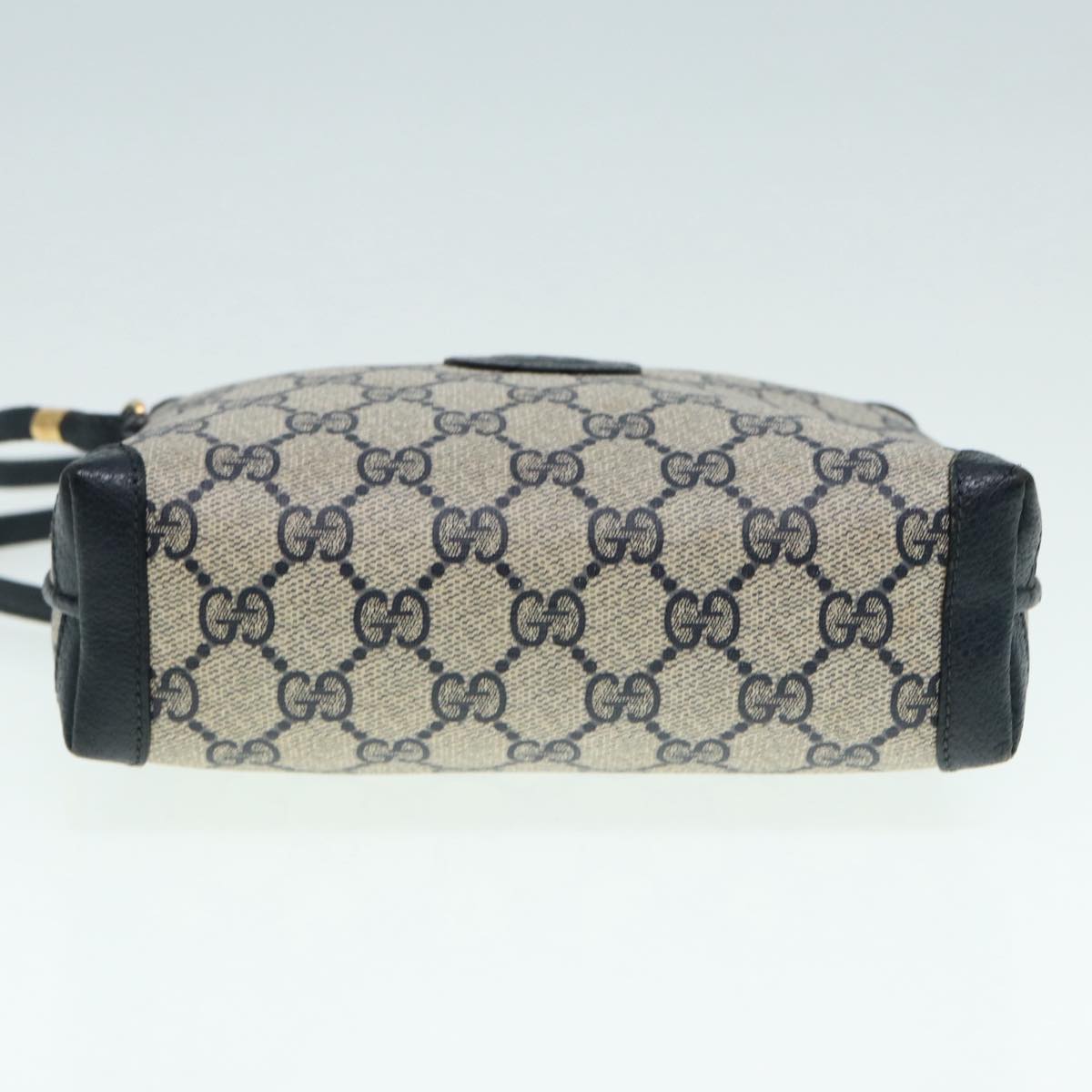 GUCCI GG Supreme Shoulder Bag PVC Leather Navy Gold 007 58 0093 88691