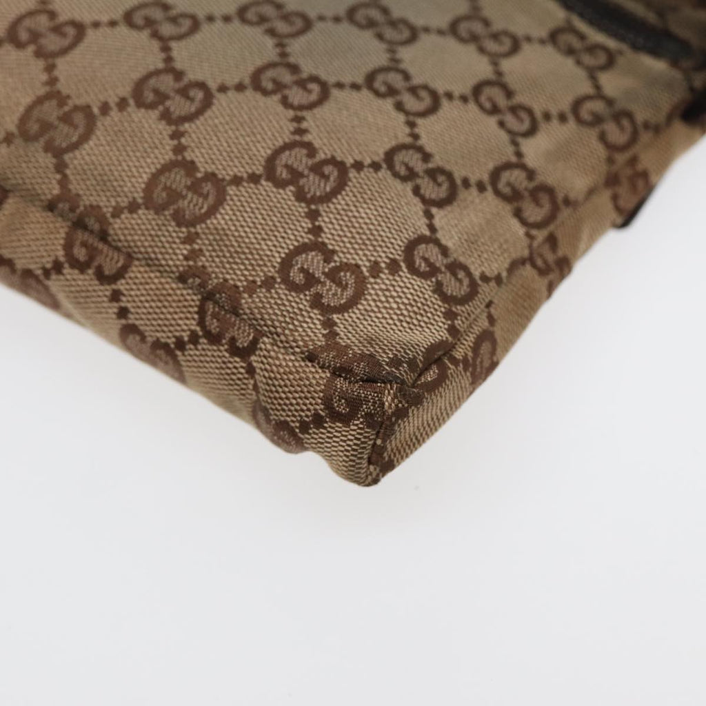 GUCCI GG Canvas Waist bag Beige Brown Silver 28566 88696