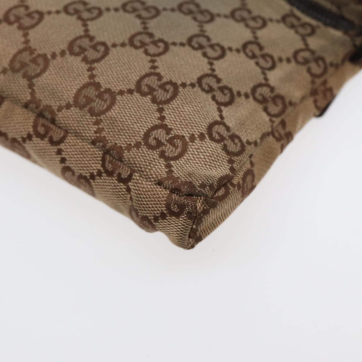 GUCCI GG Canvas Waist bag Beige Brown Silver 28566 88696