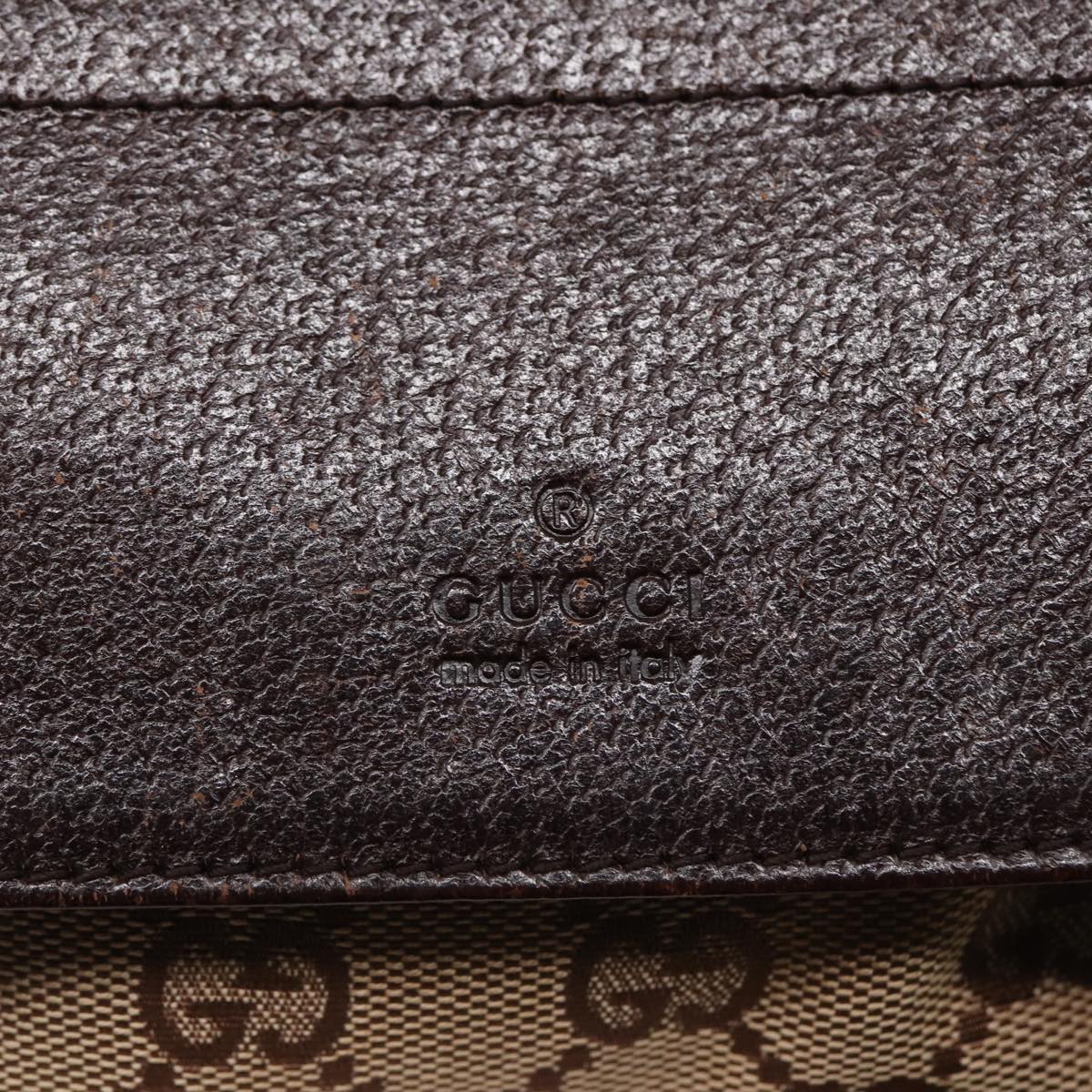 GUCCI GG Canvas Waist bag Beige Brown Silver 28566 88696