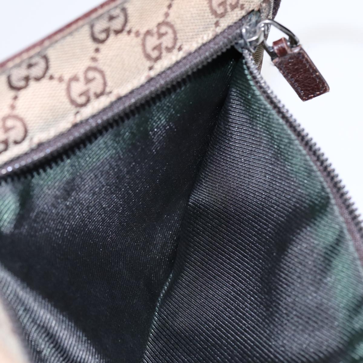 GUCCI GG Canvas Waist bag Beige Brown Silver 28566 88696