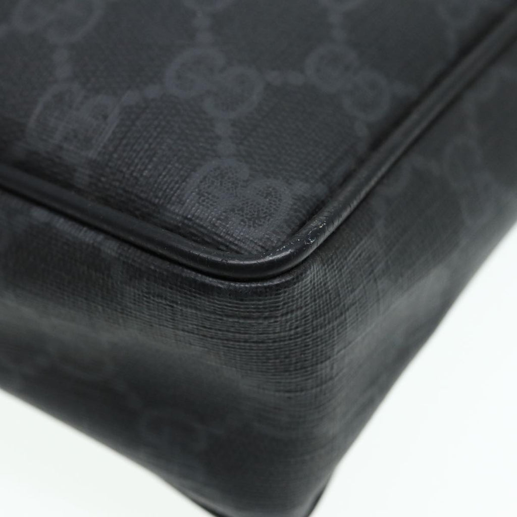 GUCCI GG Supreme Clutch Bag PVC Black Gold 156 01 053 88718