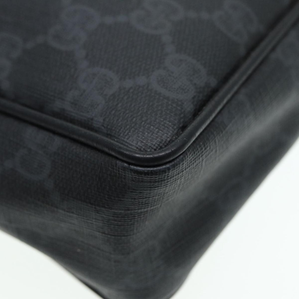 GUCCI GG Supreme Clutch Bag PVC Black Gold 156 01 053 88718