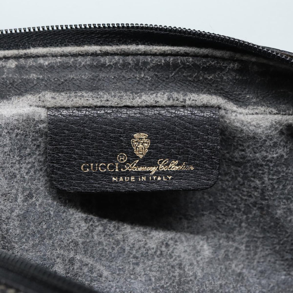 GUCCI GG Supreme Clutch Bag PVC Black Gold 156 01 053 88718