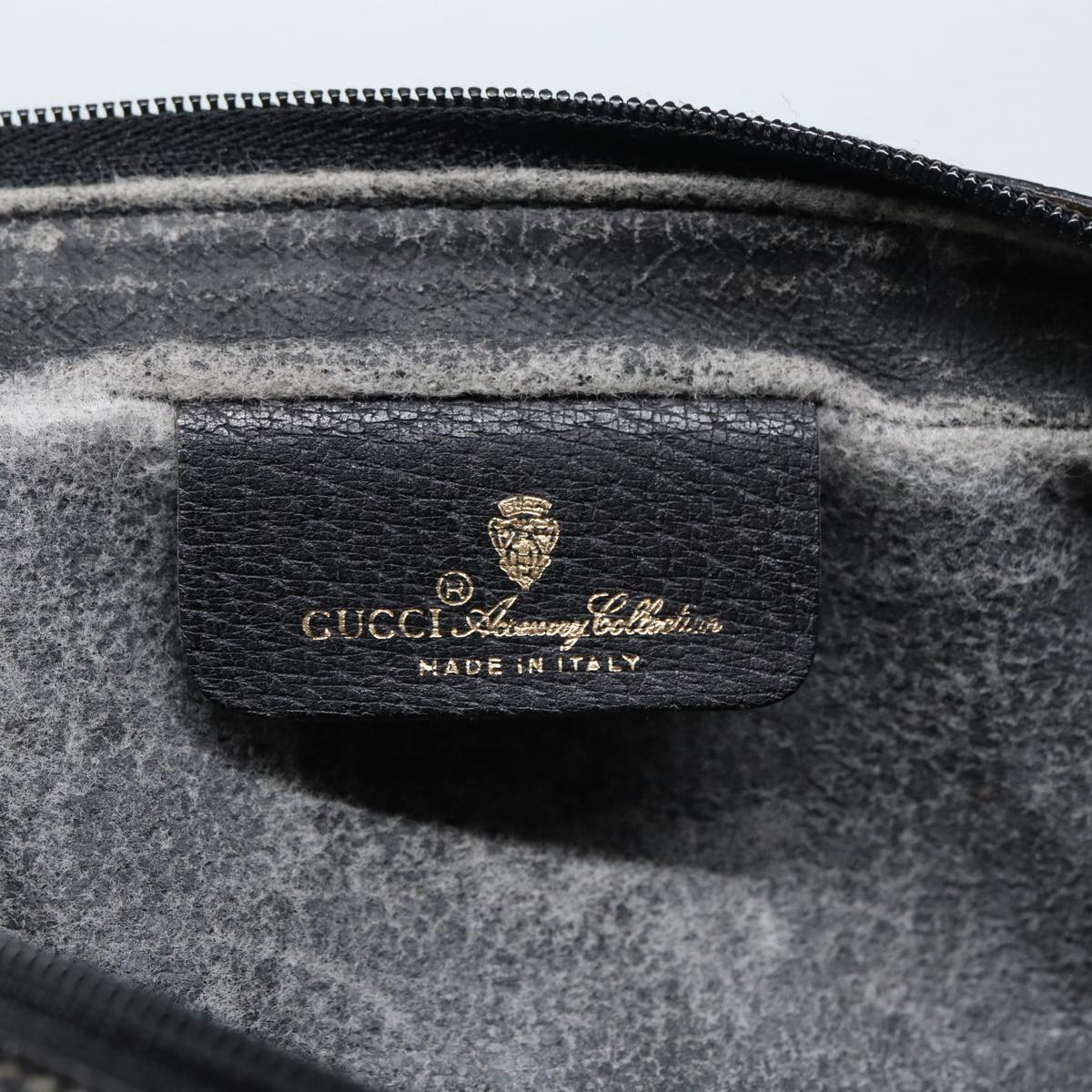 GUCCI GG Supreme Clutch Bag PVC Black Gold 156 01 053 88718