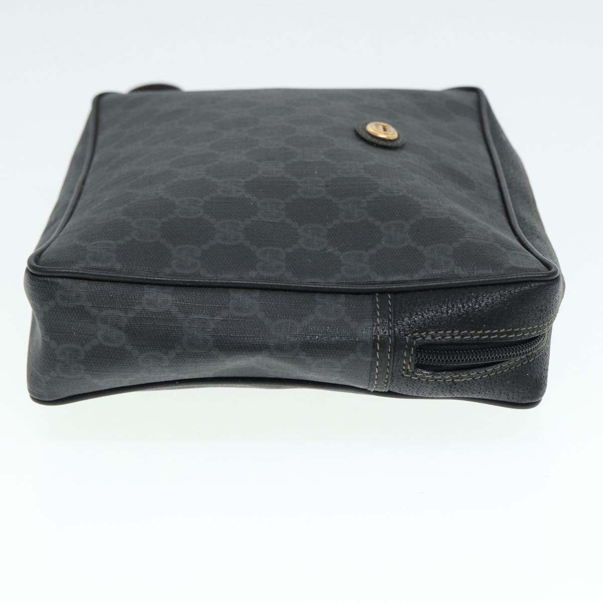 GUCCI GG Supreme Clutch Bag PVC Black Gold 156 01 053 88718