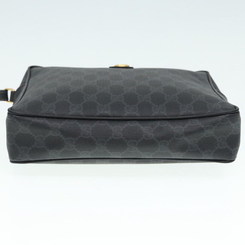GUCCI GG Supreme Clutch Bag PVC Black Gold 156 01 053 88718