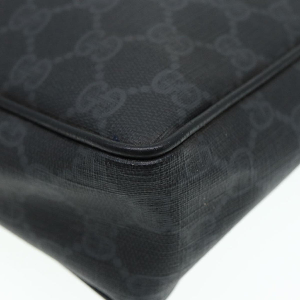 GUCCI GG Supreme Clutch Bag PVC Black Gold 156 01 053 88718