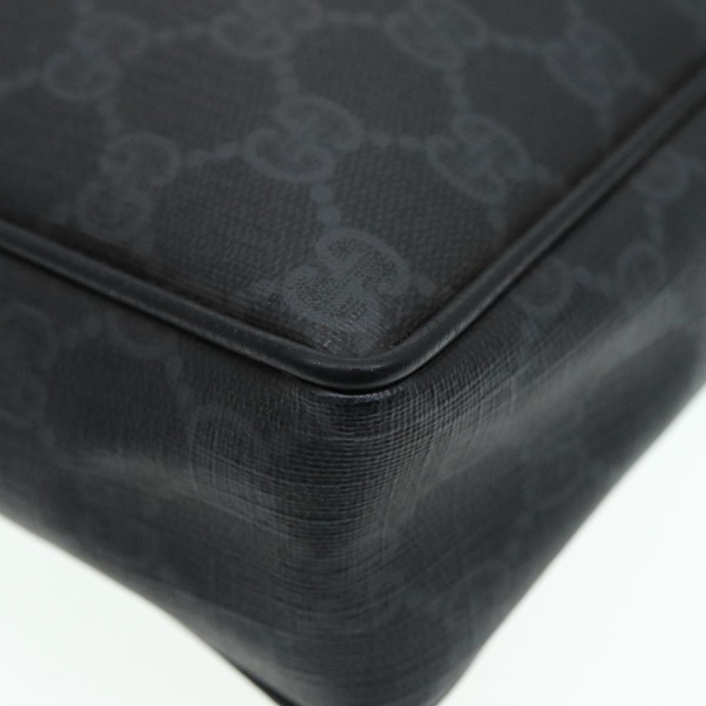GUCCI GG Supreme Clutch Bag PVC Black Gold 156 01 053 88718
