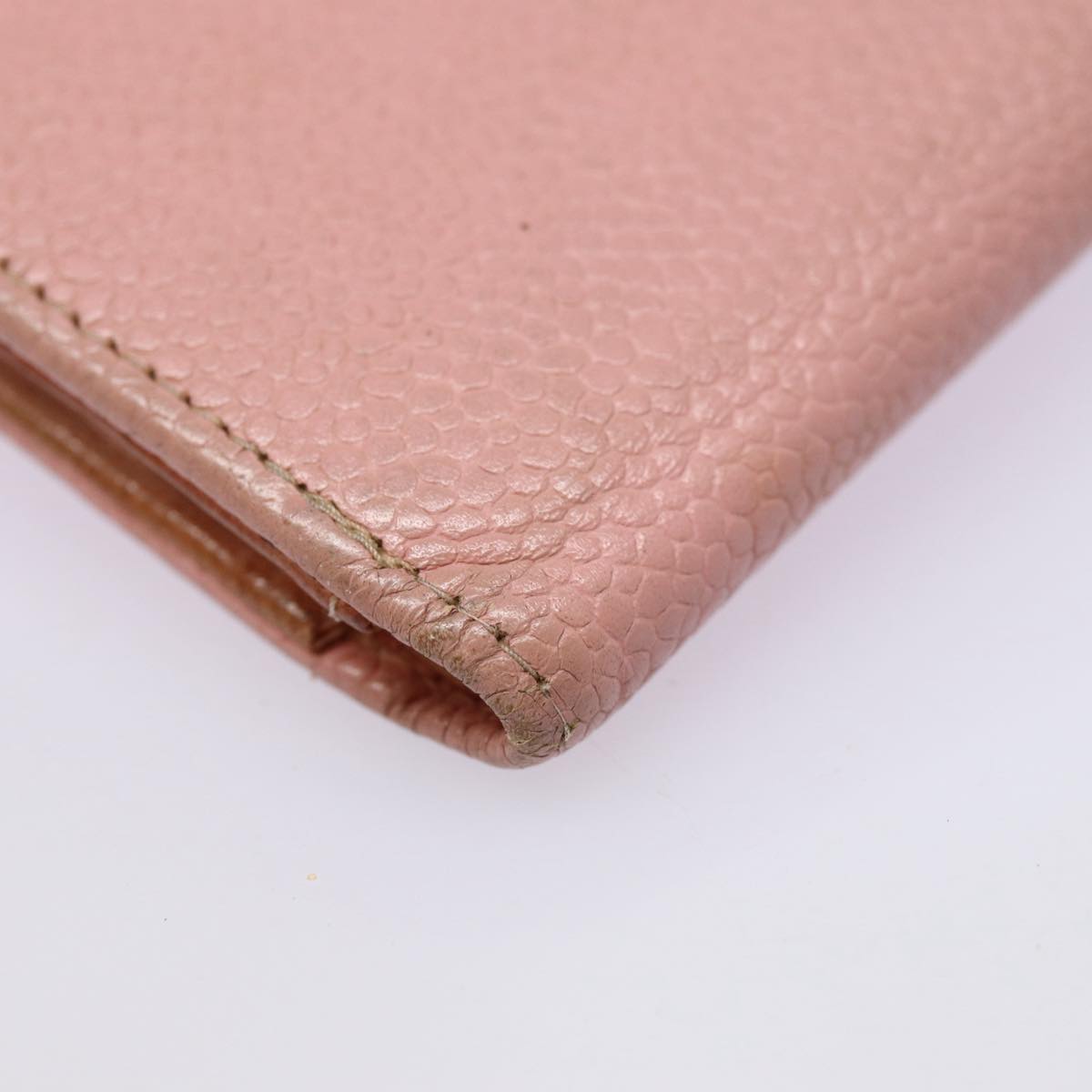 CHANEL COCO Mark Wallet Caviar Skin Pink Gold CC 88731