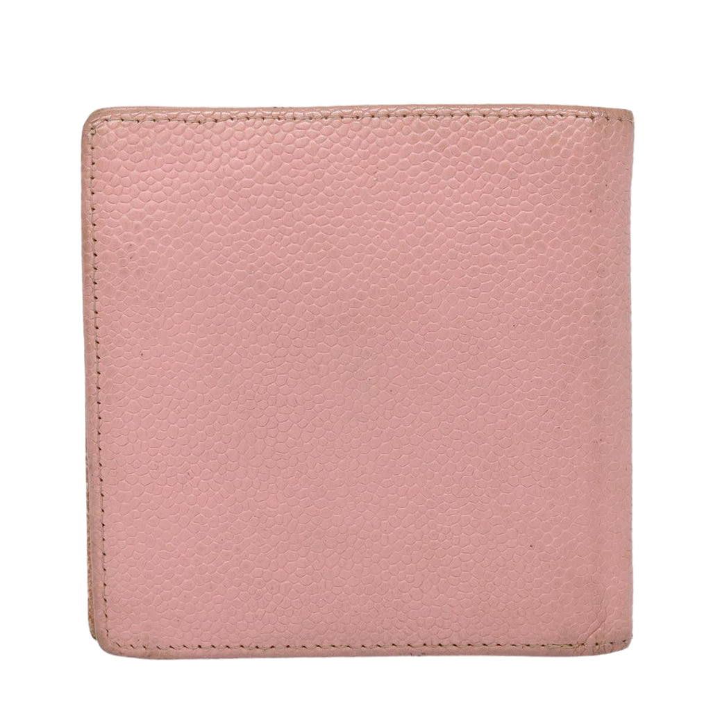 CHANEL COCO Mark Wallet Caviar Skin Pink Gold CC 88731
