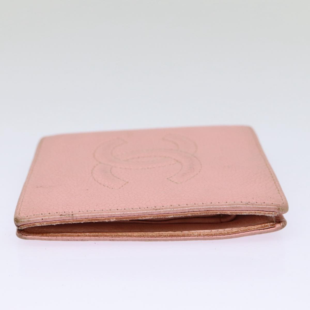 CHANEL COCO Mark Wallet Caviar Skin Pink Gold CC 88731