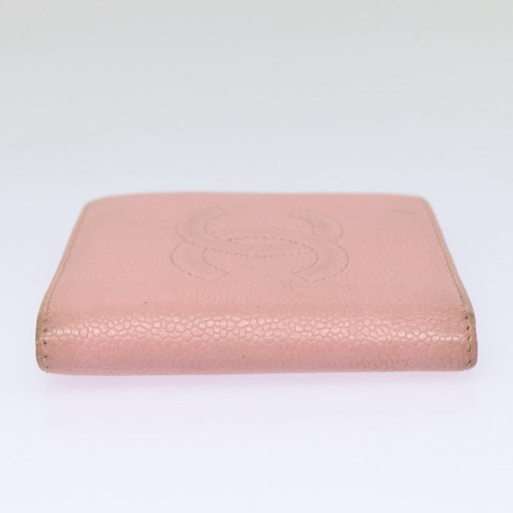 CHANEL COCO Mark Wallet Caviar Skin Pink Gold CC 88731