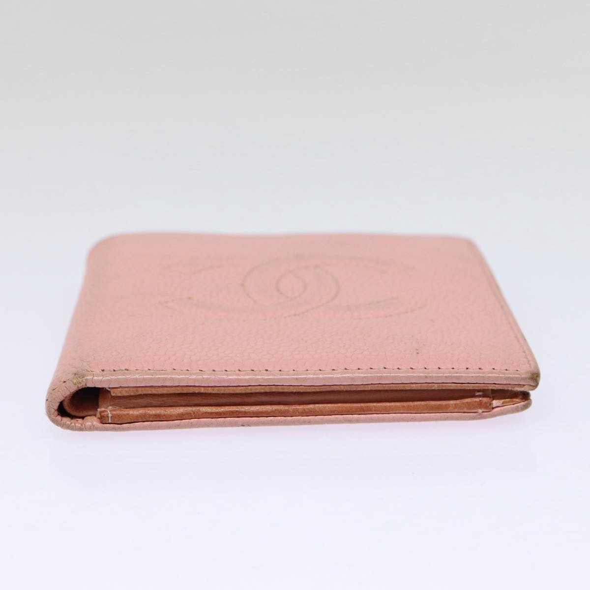 CHANEL COCO Mark Wallet Caviar Skin Pink Gold CC 88731
