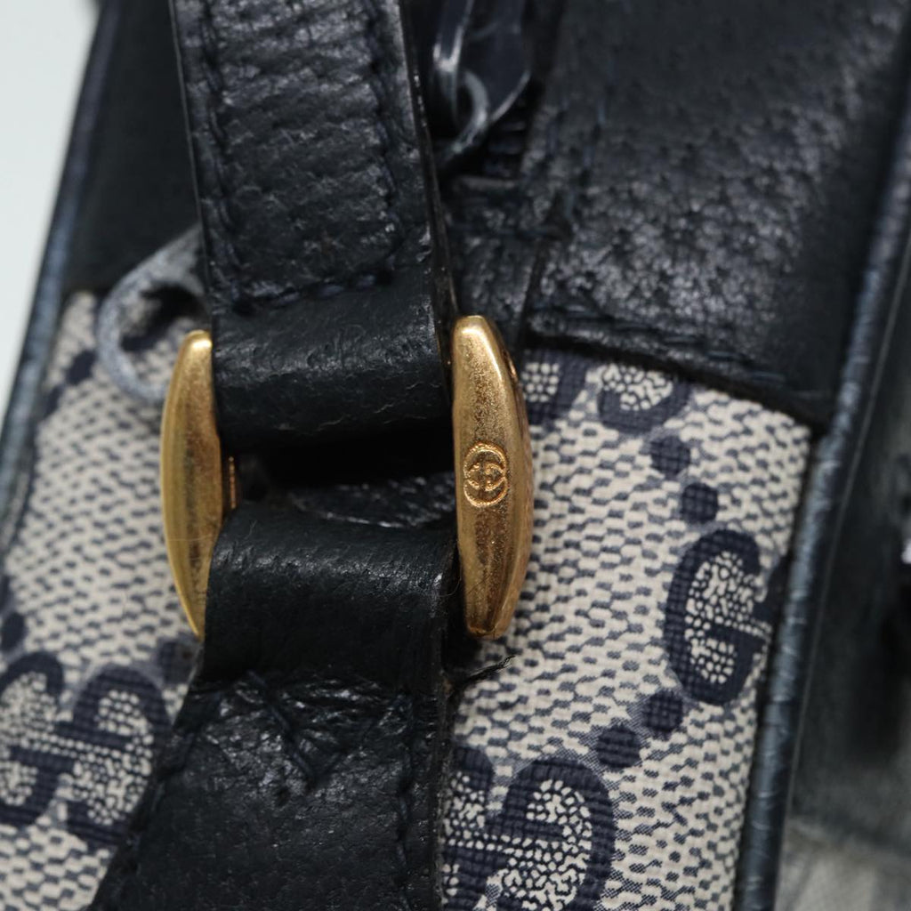 GUCCI GG Supreme Sherry Line Shoulder Bag PVC Navy Gold Red 98 02 004 88732