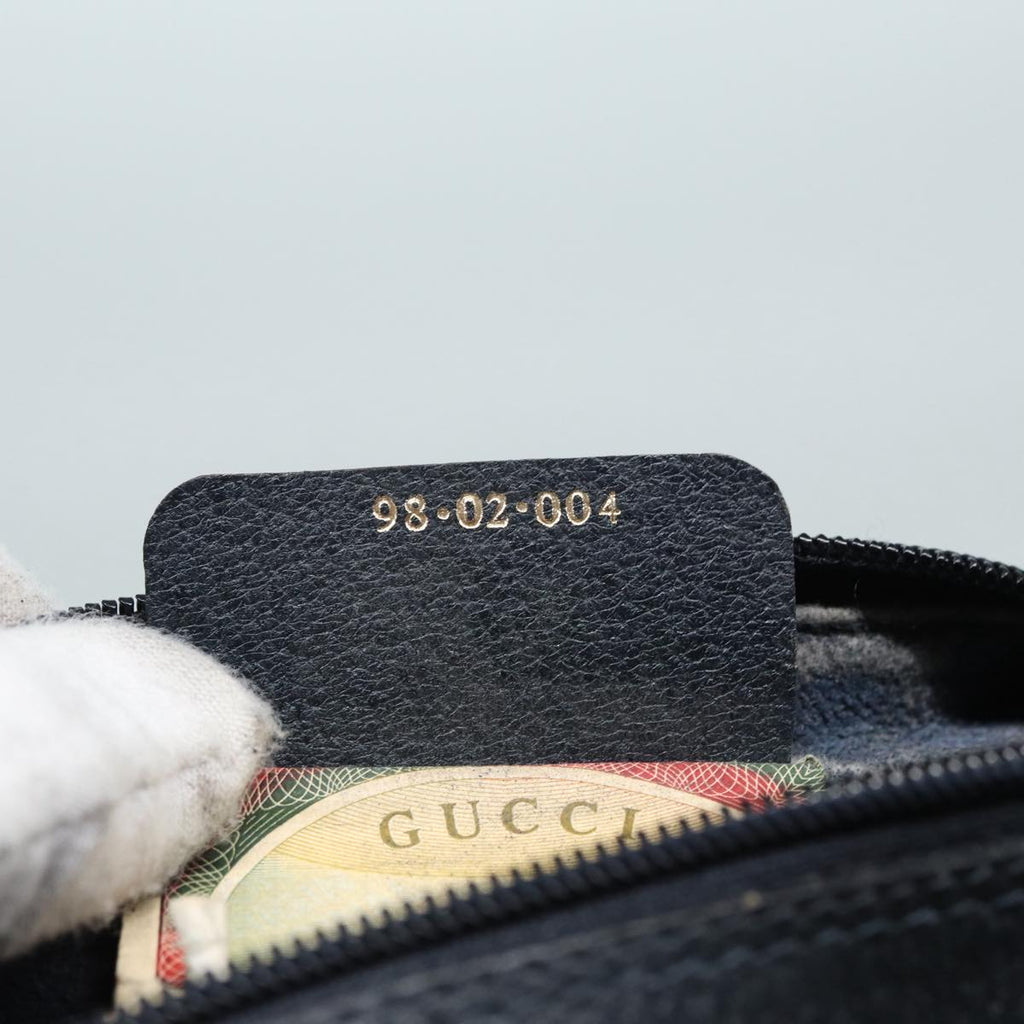 GUCCI GG Supreme Sherry Line Shoulder Bag PVC Navy Gold Red 98 02 004 88732
