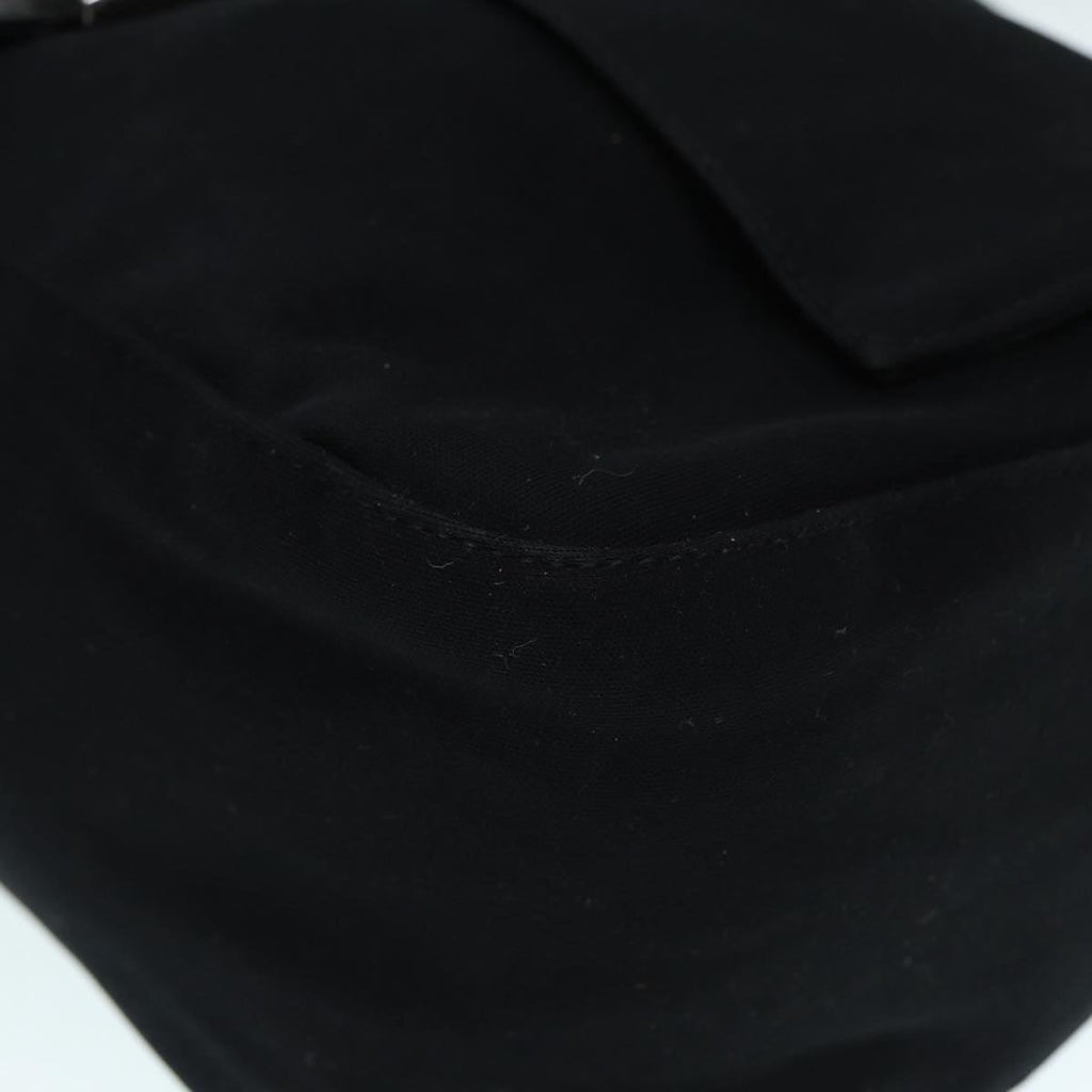 FENDI Mamma Baguette Shoulder Bag Nylon Black Silver 88735