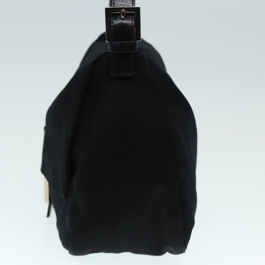 FENDI Mamma Baguette Shoulder Bag Nylon Black Silver 88735