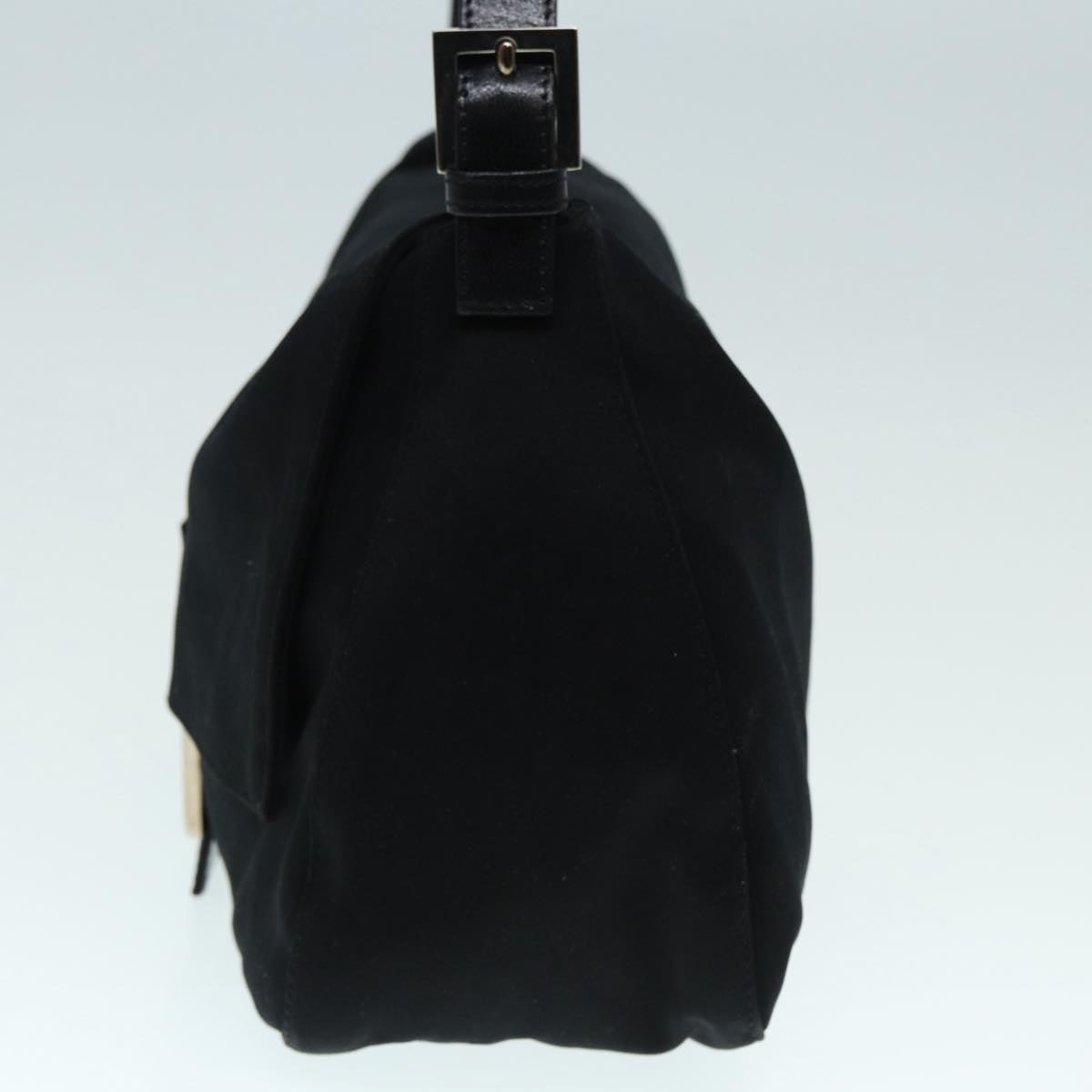 FENDI Mamma Baguette Shoulder Bag Nylon Black Silver 88735