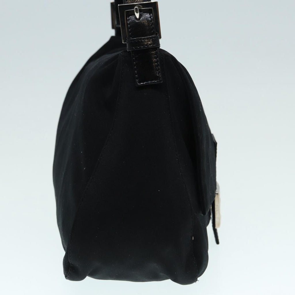 FENDI Mamma Baguette Shoulder Bag Nylon Black Silver 88735