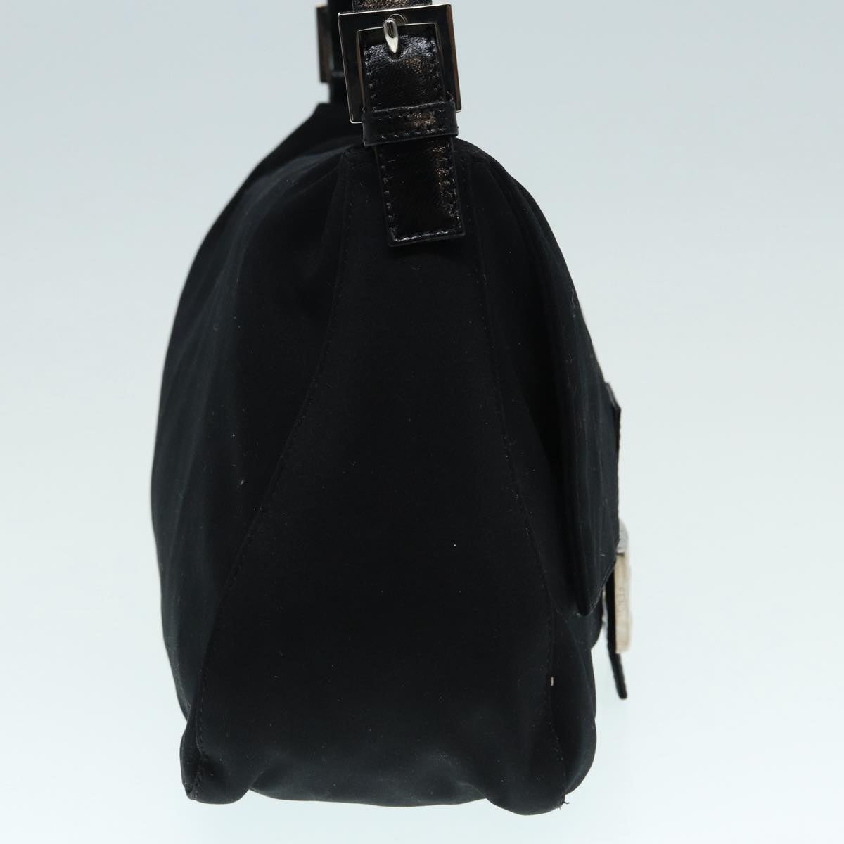 FENDI Mamma Baguette Shoulder Bag Nylon Black Silver 88735
