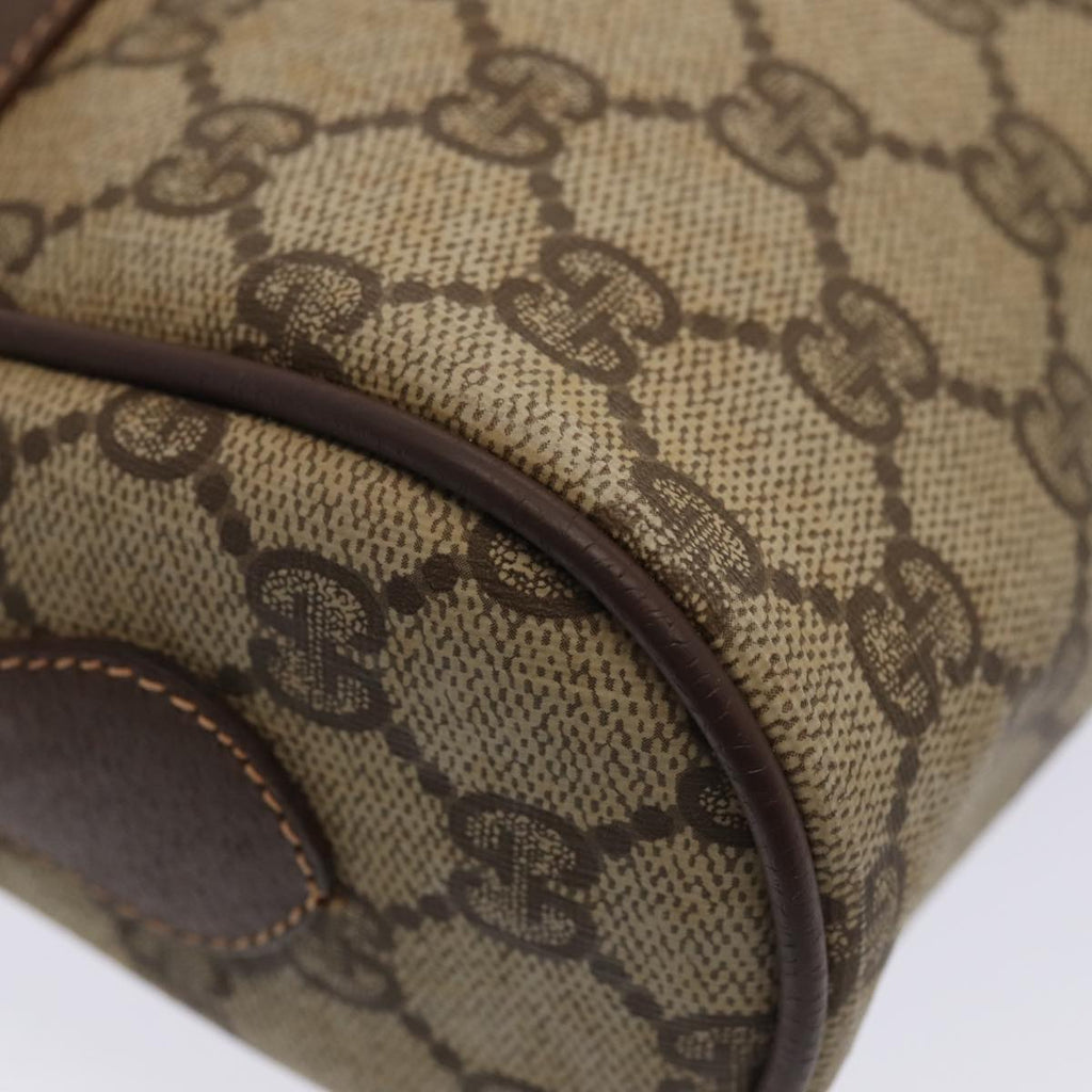GUCCI GG Supreme Web Sherry Line Shoulder Bag PVC Beige Gold 88744