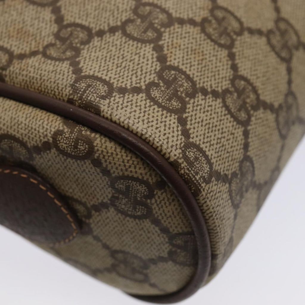 GUCCI GG Supreme Web Sherry Line Shoulder Bag PVC Beige Gold 88744