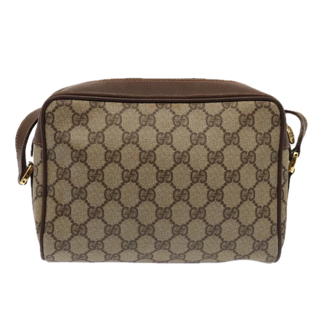 GUCCI GG Supreme Web Sherry Line Shoulder Bag PVC Beige Gold 88744