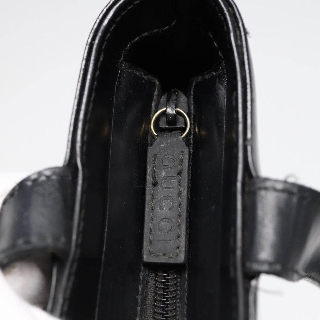 GUCCI Shoulder Bag Patent leather Black Gold 002 2113 0482 88746