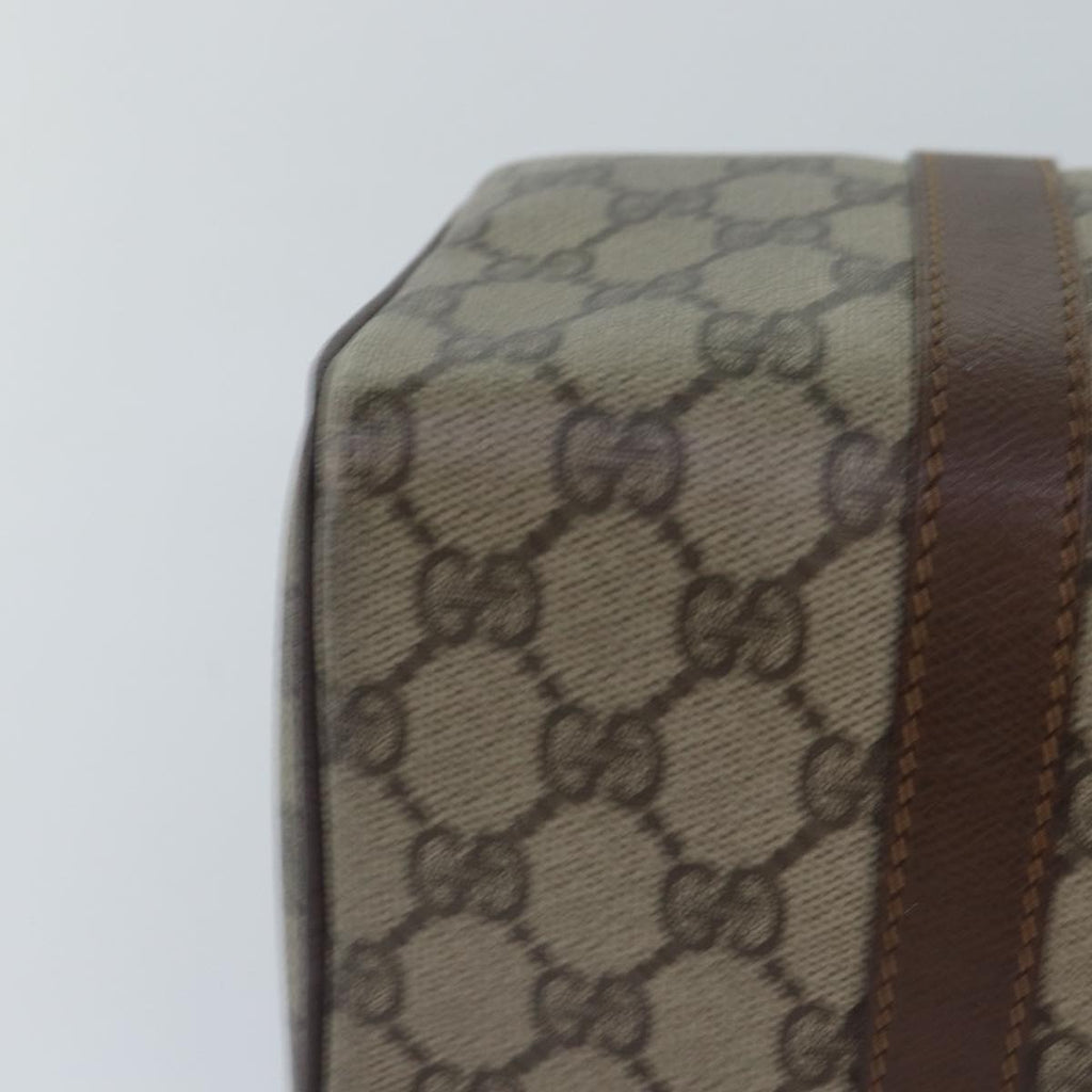 GUCCI GG Supreme Web Sherry Line Boston Bag PVC Beige Gold 88771